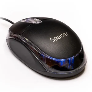 MOUSE  Spacer, PC sau NB, cu fir, USB, optic,  800 dpi, butoane/scroll 3/1, , negru, "SPMO-080" 45503289 (timbru verde 0.18 lei)
