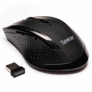 MOUSE  Spacer, PC sau NB, wireless, 2.4GHz, optic, 800/ 1200/1600 dpi, butoane/scroll 6/1, rezolutie selectabila, negru, "SPMO-291" 45503292 (timbru verde 0.18 lei)