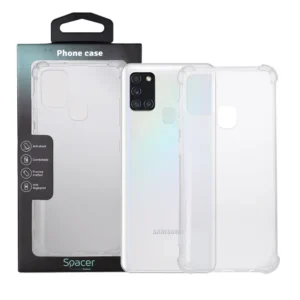 Husa Samsung Galaxy A21S Spacer, transparenta, grosime 1.5mm, protectie suplimentara antisoc la colturi, material flexibil TPU "SPPC-SM-GX-A21S-CLR"