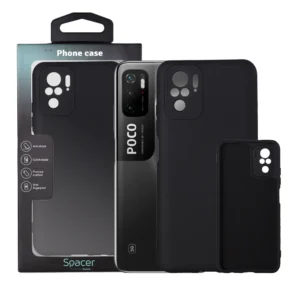 Husa Xiaomi Pocophone M3 Pro 5G Spacer, negru, grosime 2mm, material flexibil silicon + interior cu microfibra "SPPC-XI-PC-M3P5G-SLK"