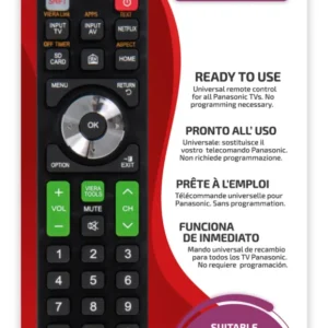 TELECOMANDA UNIVERSALA Superior, compatibila televizoare PANASONIC, bateriile (2 x AAA) nu sunt incluse, negru "SUPTRB011" (timbru verde 0.08 lei)