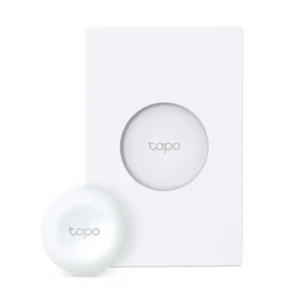 INTRERUPATOR inteligent TP-LINK, necesita hub Tapo H100 pentru functionare, 1 comutator,  programare prin smartphone aplicatia Tapo, 1 x baterie CR2032, WiFi, alb "Tapo S200D" (timbru verde 0.18 lei)