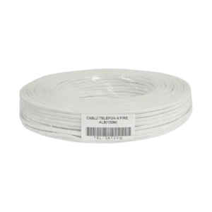 Cablu telefon 4 fire, alb (100m) "TEL-C4100W"