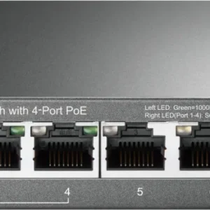 SWITCH PoE TP-LINK 8 porturi Gigabit (4 PoE), IEEE 802.3af, carcasa metalica "TL-SG108PE" (timbru verde 2 lei)