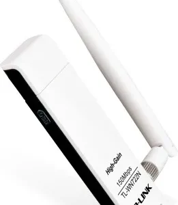 ADAPTOR RETEA TP-LINK , extern wireless 2.4 GHz, USB 2.0, port, 150 Mbps, antena externa detasabila x 1, "TL-WN722N" (timbru verde 0.18 lei)