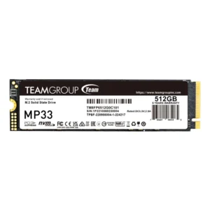 SSD TEAMGROUP MP33, 512GB, PCIe Gen3x4 M.2 2280, 3D TLC NAND NVMe, R/W: 1700/1400 MB/s, "TM8FP6512G0C101" (timbru verde 0.18 lei)