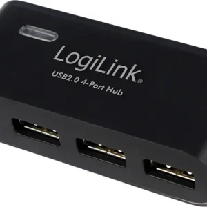 HUB extern LOGILINK, porturi USB: USB 2.0 x 4, conectare prin USB 2.0, alimentare retea 220 V, negru, "UA0085"  (timbru verde 0.8 lei)