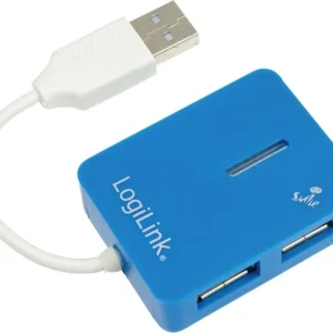 HUB extern LOGILINK, porturi USB: USB 2.0 x 4, conectare prin USB 2.0, cablu 0.05 m, albastru, "UA0136"  (timbru verde 0.8 lei)