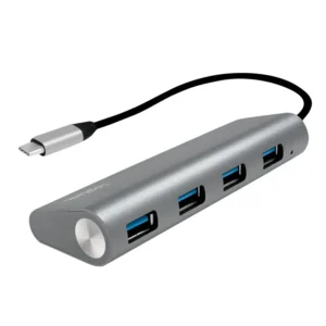 HUB extern LOGILINK, porturi USB: USB 3.0 x 4, conectare prin USB 3.2 Type C, cablu 0.1 m, argintiu, "UA0309" (timbru verde 0.8 lei)