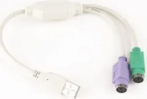 CABLU USB GEMBIRD splitter, USB 2.0 (T) la 2 x PS2 (T), 30cm, adaptor USB la mufe PS2 pt. tastatura si mouse, alb, "UAPS12" (timbru verde 0.08 lei)