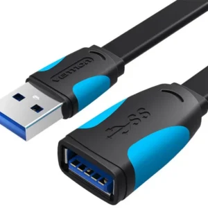 Cablu USB prelungitor Vention, 3m, USB 3.0 (T) la USB 3.0 (M), PVC, plat, negru, "VAS-A13-B300" (timbru verde 0.08 lei) -6922794719408