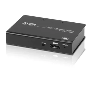 SPLITTER video ATEN, split 4 monitoare la 1 PC, conector 1: DisplayPort (M); conector 2: DisplayPort (M) x 4, "VS194-AT-G" (timbru verde 0.8 lei)
