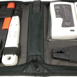 TRUSA scule retelistica, LOGILINK, fctii: testare cab, sertiz. mufe, deziz. cab, sertiz. cab, taiere cablu. 4 prod.: tester cab, cleste sertizare mufe, unealta punch down, cleste deziz. cab, "WZ0012"