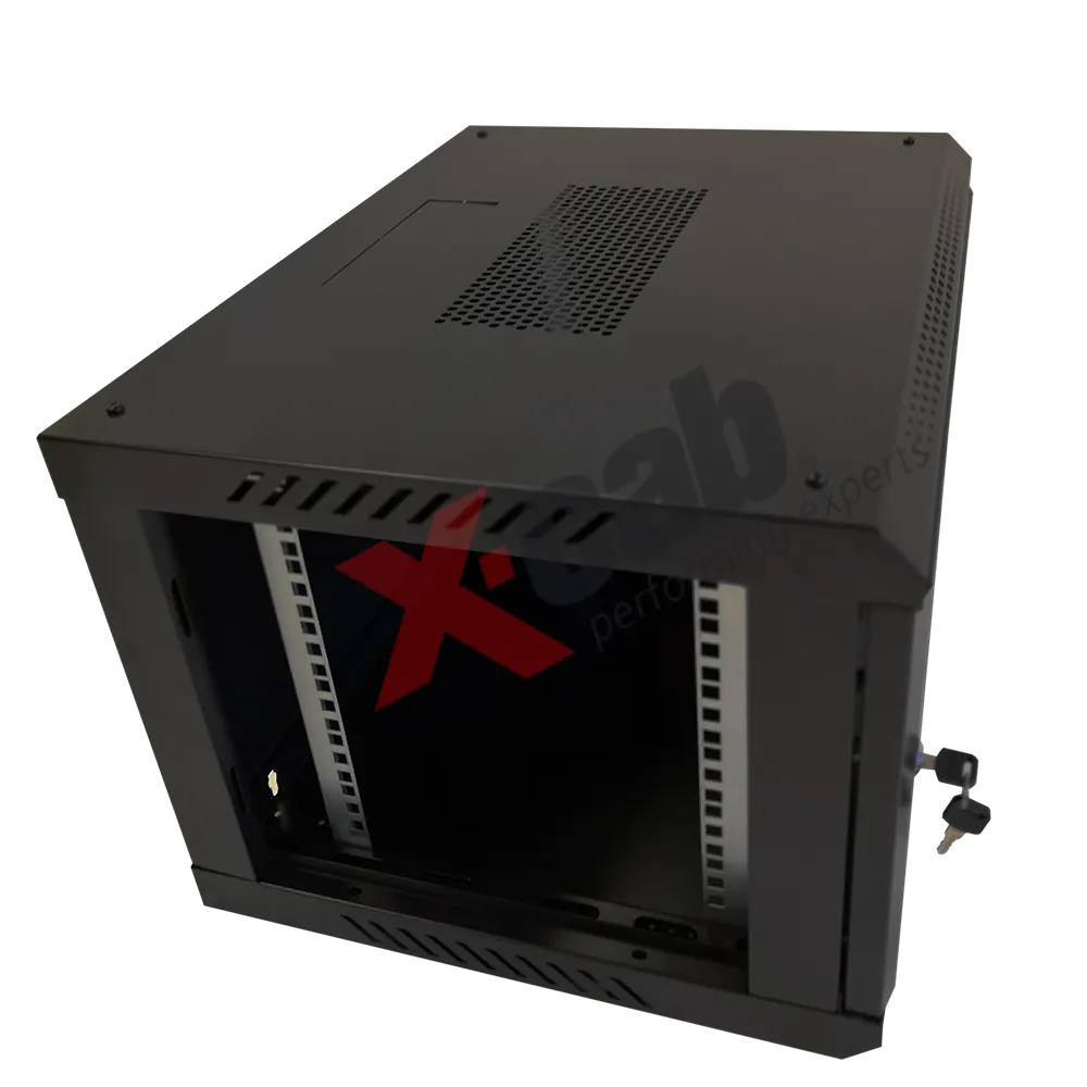 Cabinet metalic de perete 19", tip rack wallmount, 6U 600x450 mm, Xcab Negru "Xcab-6U45S.9004" - imagine 2