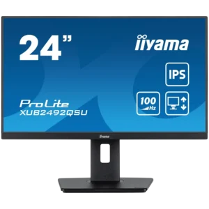 IIYAMA Monitor LED XUB2492QSU-B1 23.8" IPS 2560 x 1440 @100Hz 300 cd/m2 1000:1 0.5ms HDMI DP USB-Hub height, swivel, tilt, pivot (rotation both sides) 3y "XUB2492QSU-B1" (timbru verde 7 lei)