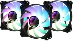 Set 3 ventilatoare Zalman "IF120A3", 120mm, 1200 RPM, hydraulic bearing, 55.2 cfm, RGB, 3-pin adresabil, negru, "ZM-IF120A3" (timbru verde 0.54 lei)