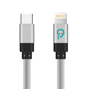CABLU alimentare si date SPACER, pt. smartphone, USB Type-C (T) la Iphone Lightning (T), braided, retail pack, 1.8m, silver "SPDC-LIGHT-TYPEC-BRD-SL-1.8" (timbru verde 0.08 lei)