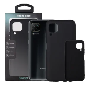 Husa Huawei telefon P 40 Lite, negru, tip back cover, material flexibil silicon + interior cu microfibra, "SPPC-HU-P-40L-SLK"