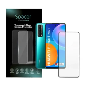 FOLIE STICLA  Spacer pentru Huawei P Smart(2021), grosime 0.3mm, acoperire totala ecran, strat special anti-ulei si anti-amprenta, Tempered Glass, sticla 9D, duritate 9H "SPPG-HU-P-S-TG"